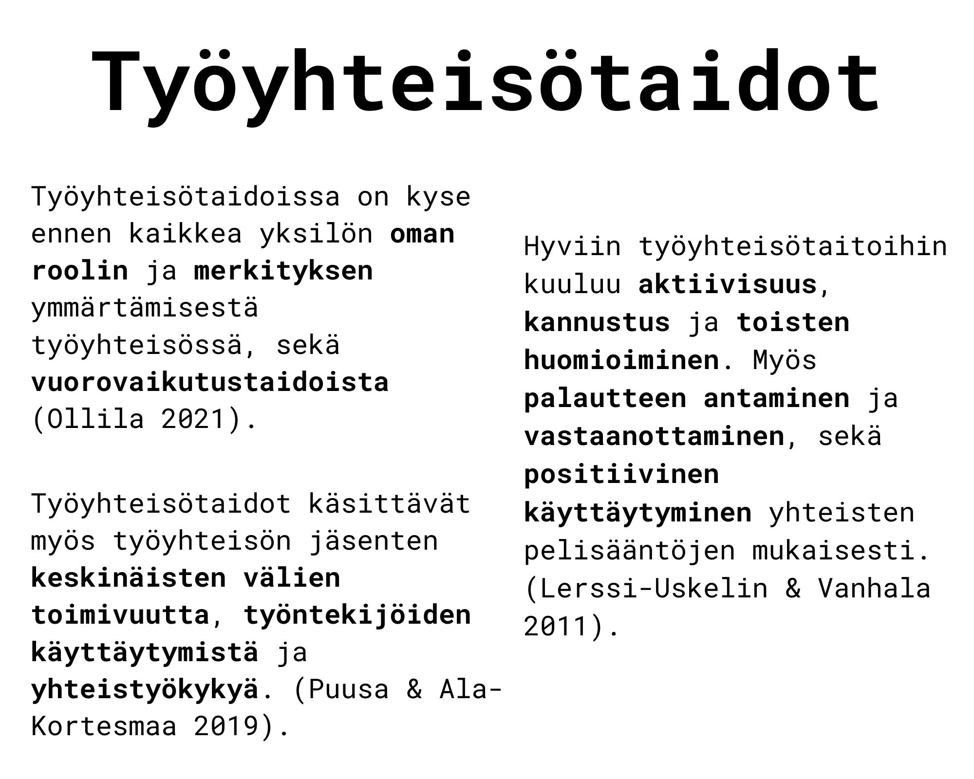 Työyhteisötaidot työelämässä